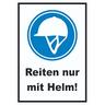 Reiten nur mit Helm Schild A4 (210x297mm)