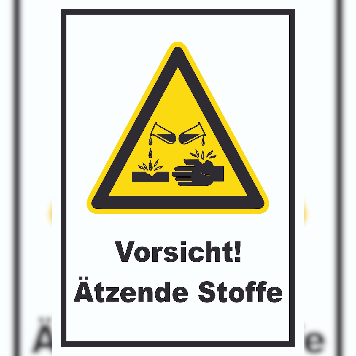 Vorsicht Ätzende Stoffe Schild A3 (297x420mm) Image