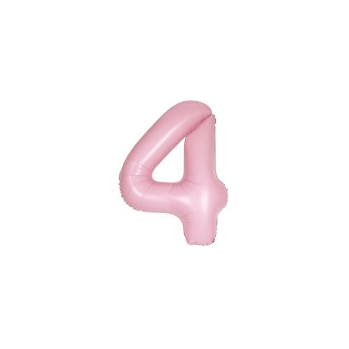 XL Folienballon rosa matt Zahl 4