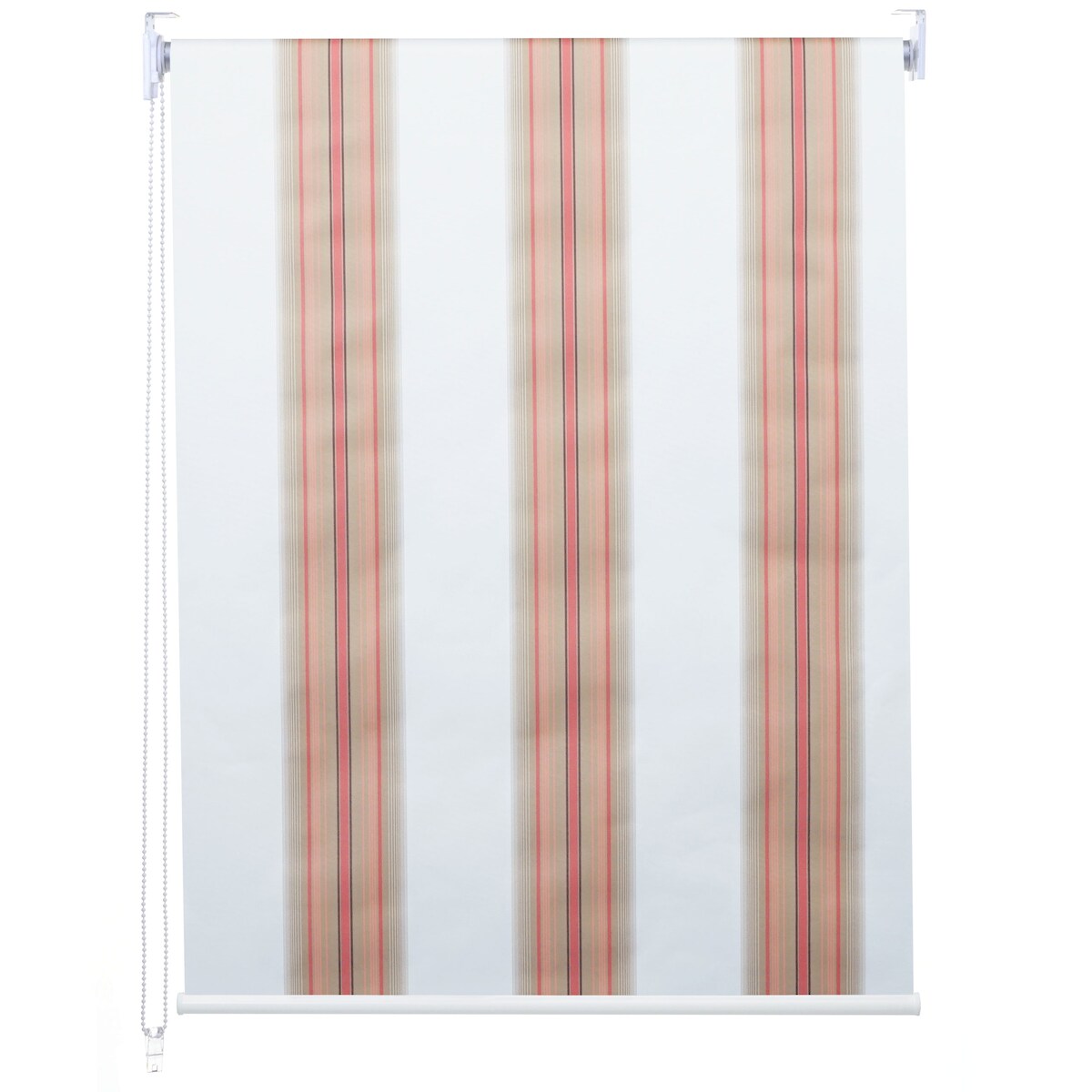 Mendler Rollo HWC-D52, Fensterrollo Seitenzugrollo Jalousie, 100x230cm Sonnenschutz Verdunkelung blickdicht ~ weiß/rot/beige Image