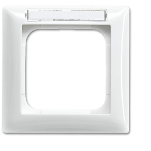 Busch-Jaeger Rahmen, 1f, weiß, matt, horizontal und vertikal, Textfeld/Beschriftungsfläche, Kunststoff, Unterputzmontage Image