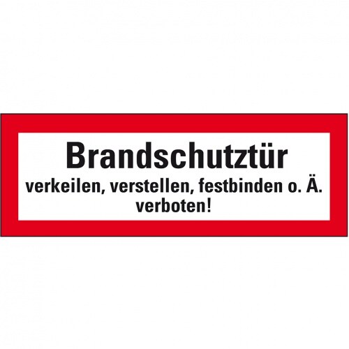 Aufkleber I Feuerwehrschild Brandschutztür verkeilen, verstellen..., KRO, Folie, 297x105mm, DIN 4066 Image