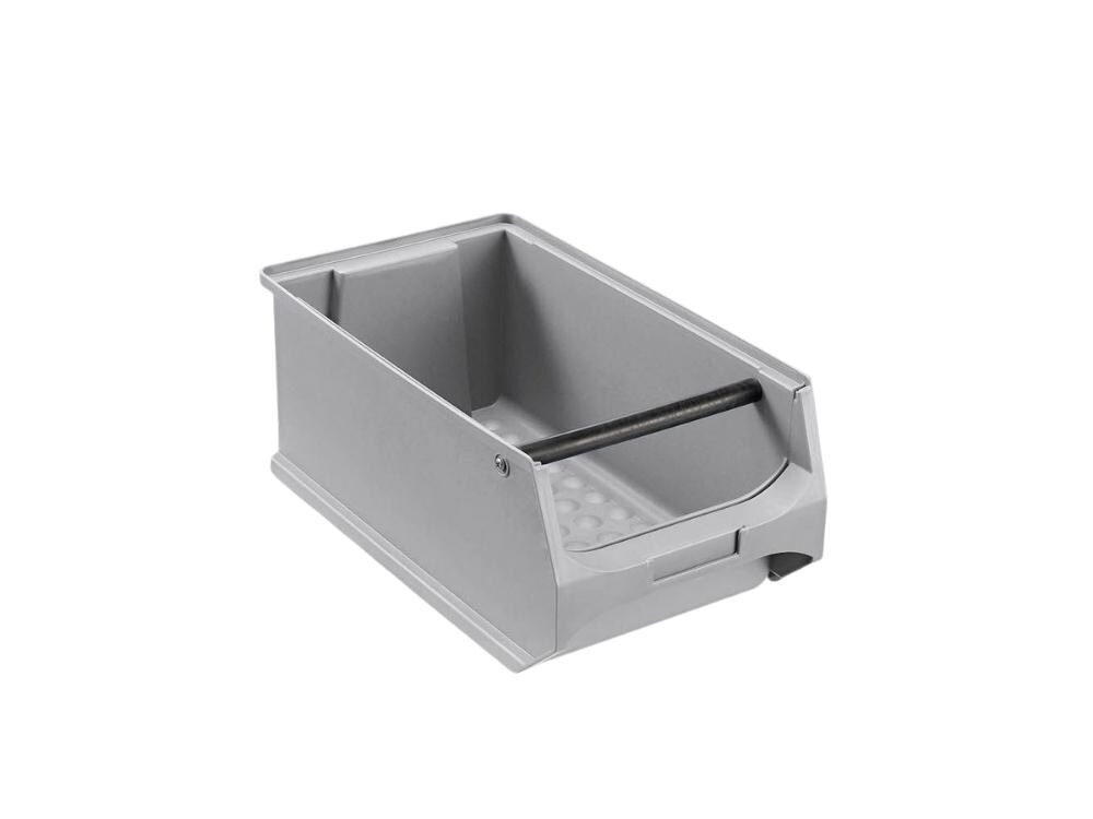 PROREGAL Graue Sichtlagerbox 4.1 mit Griffstange | HxBxT 15x20x35cm | 7,2 Liter | Sichtlagerbehälter, Sichtlagerkasten, Sichtlagerkastensortiment Image