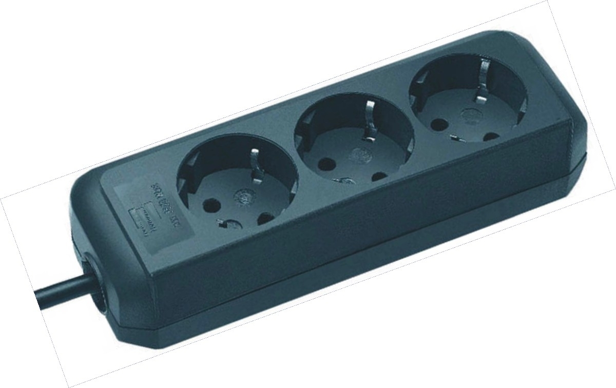 Brennenstuhl Steckdosenleiste 3-fach ohne Schalter schwarz Image