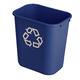 Rubbermaid rechteckiger Abfallbehälter aus Polyethylen | 26,6 Liter, HxBxT 38,1x26x36,3cm | Blau mit Recyclingsymbol von PROREGAL