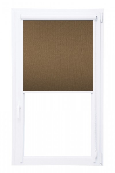 Verdunklungsrollo mit Kassette und seitlichen leisten braun 50x150cm 100% black out Thermorollo Image
