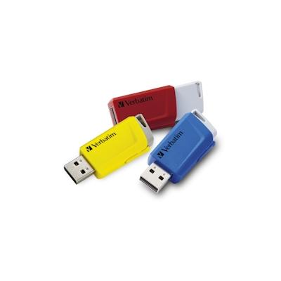 Verbatim Store 'n' Click - USB-Stick, USB 3.2 GEN1 - 3x16 GB, Rot/Blau/Gelb