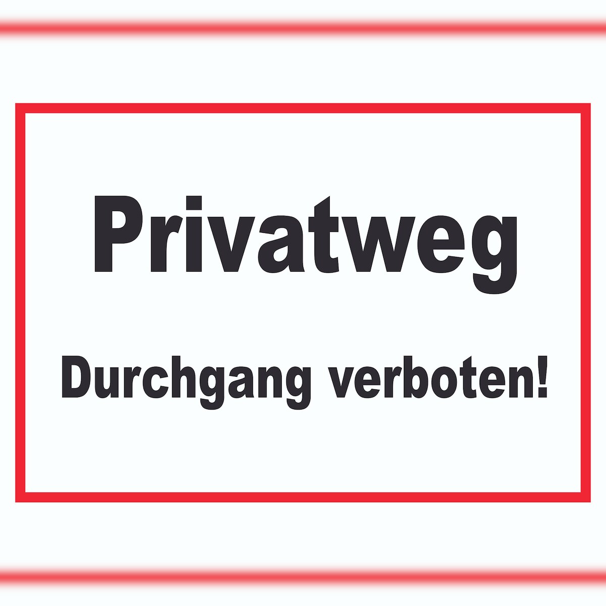 Privatweg Durchgang verboten Schild A5 Rückseite selbstklebend Image