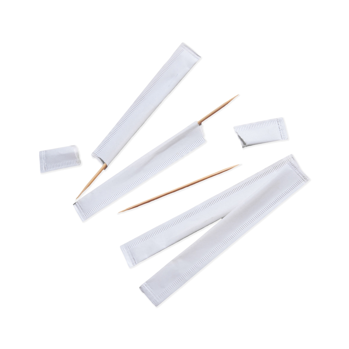 WISEFOOD 1000 Stück - Zahnstocher aus Birkenholz - einzeln verpackt 6,5cm Image