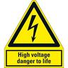 Schild I Warn-Kombischild High voltage danger to life, Aluminium, 210x240mm, ASR A1.3, DIN EN ISO 7010 W012