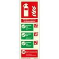 Schild I PERMALIGHT plus langnachleuchtend Aushang für Pulver-Feuerlöscher, Kunststoff, 100x300mm, DIN 67510