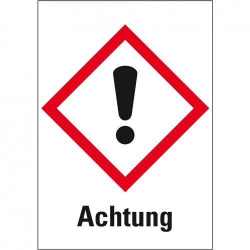 Aufkleber I Gefahrensymbol Ausrufezeichen GHS 07, Achtung, Folie, 52x74mm, GHS-Verordnung Image