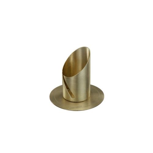 Kerzenleuchter Röhrenleuchter mit Schlitz Gold Metall satiniert für Kerzen Ø 30 mm