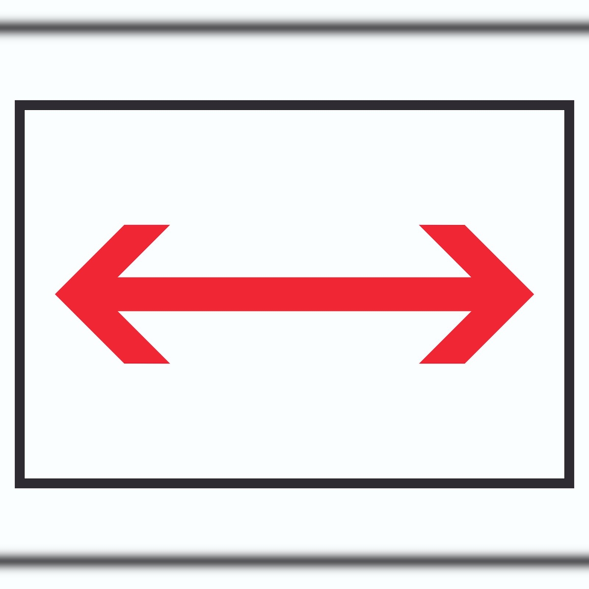 Richtungspfeil rechts links Schild waagerecht rot weiss schwarz Pfeil A6 Rückseite selbstklebend Image