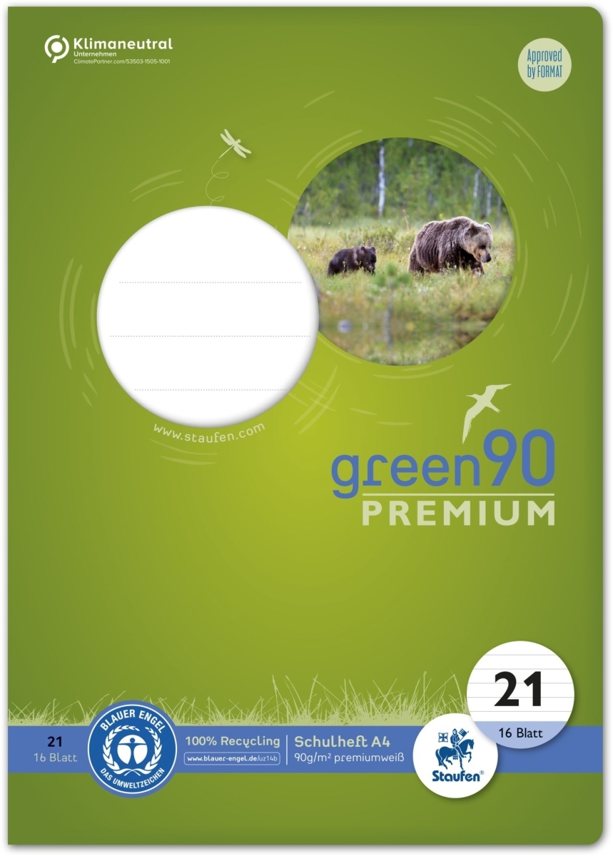 Heft - LIN21, A4, 16 Blatt, 90 g/qm, 9 mm liniert Image