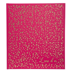 Exacompta 386E Gästebuch 140 Seiten gold, 21x19cm, Plum‘ Grün – Himbeerfarben