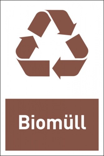 Design-Recyclingschild: Biomüll, Folie selbstklebend, 150 x 100 mm - 100x150 mm Folie selbstklebend Image