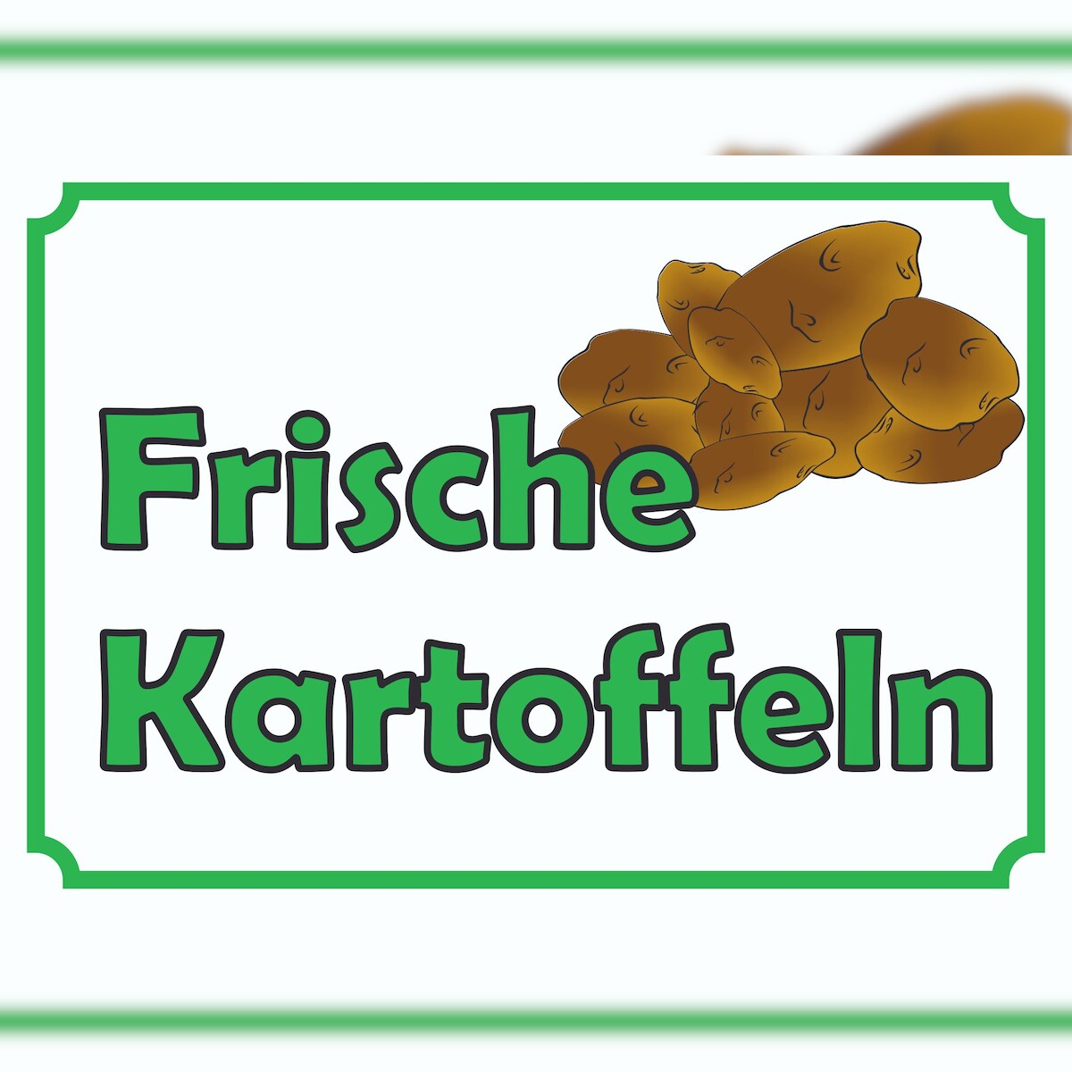 Verkaufsschild Schild Kartoffeln A4 Rückseite selbstklebend Image