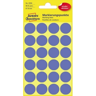 Avery Zweckform Markierungspunkt 3596 18mm blau 96 St./Pack. Image