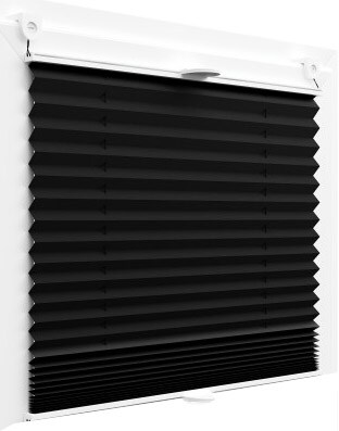 Plissee Faltrollo inkl. Klemmträger schwarz 45x200 cm Jalousie Image