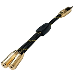 ROLINE GOLD 3,5mm Adapterkabel (1x ST, 2x BU), 0,15m Image