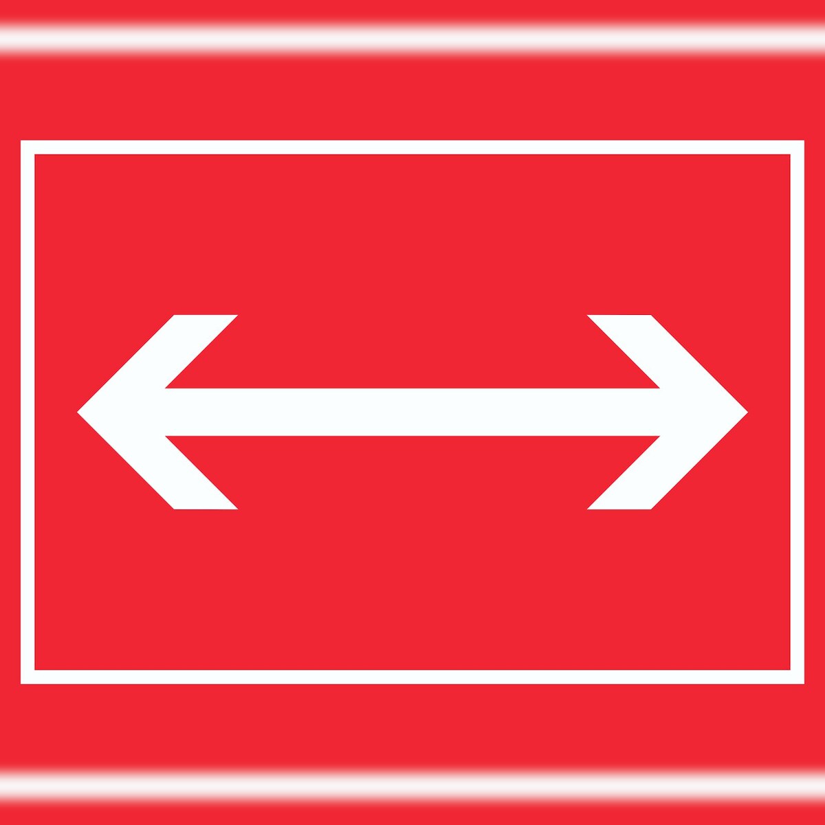 Richtungspfeil rechts links Schild waagerecht weiss rot Pfeil A6 Rückseite selbstklebend Image
