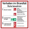 Aufkleber Verhalten im Brandfall ISO 7010, Folie, transparent, 180x180 mm