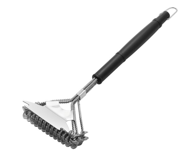 Tarrington House Grillbürste 3 in 1, Edelstahl/verzinkter Draht/Kunststoff, 44 cm, schwarz Image
