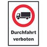 Durchfahrt verboten LKW Symbol Schild A4 (210x297mm)