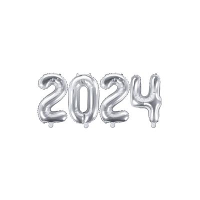 Folienballon 2024 silber Silvester