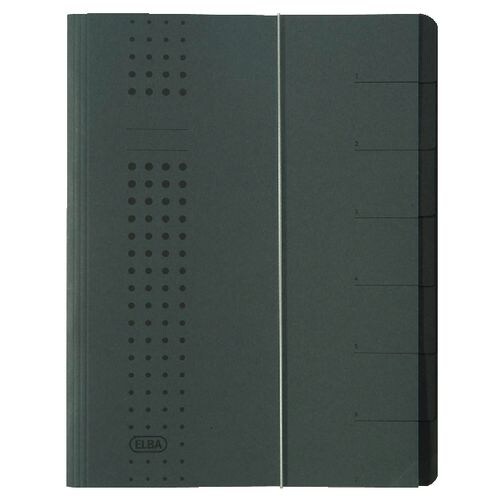ELBA Ordnungsmappe chic DIN A4 Anthrazit Hartpappe mit 7 Fächern 25 x 1,2 x 31,5 cm Image