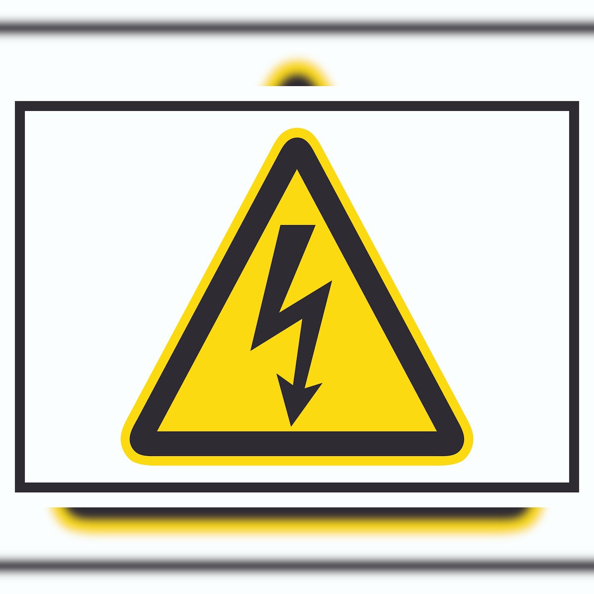 Vorsicht Elektrische Spannung Symbol Schild A6 Rückseite selbstklebend Image