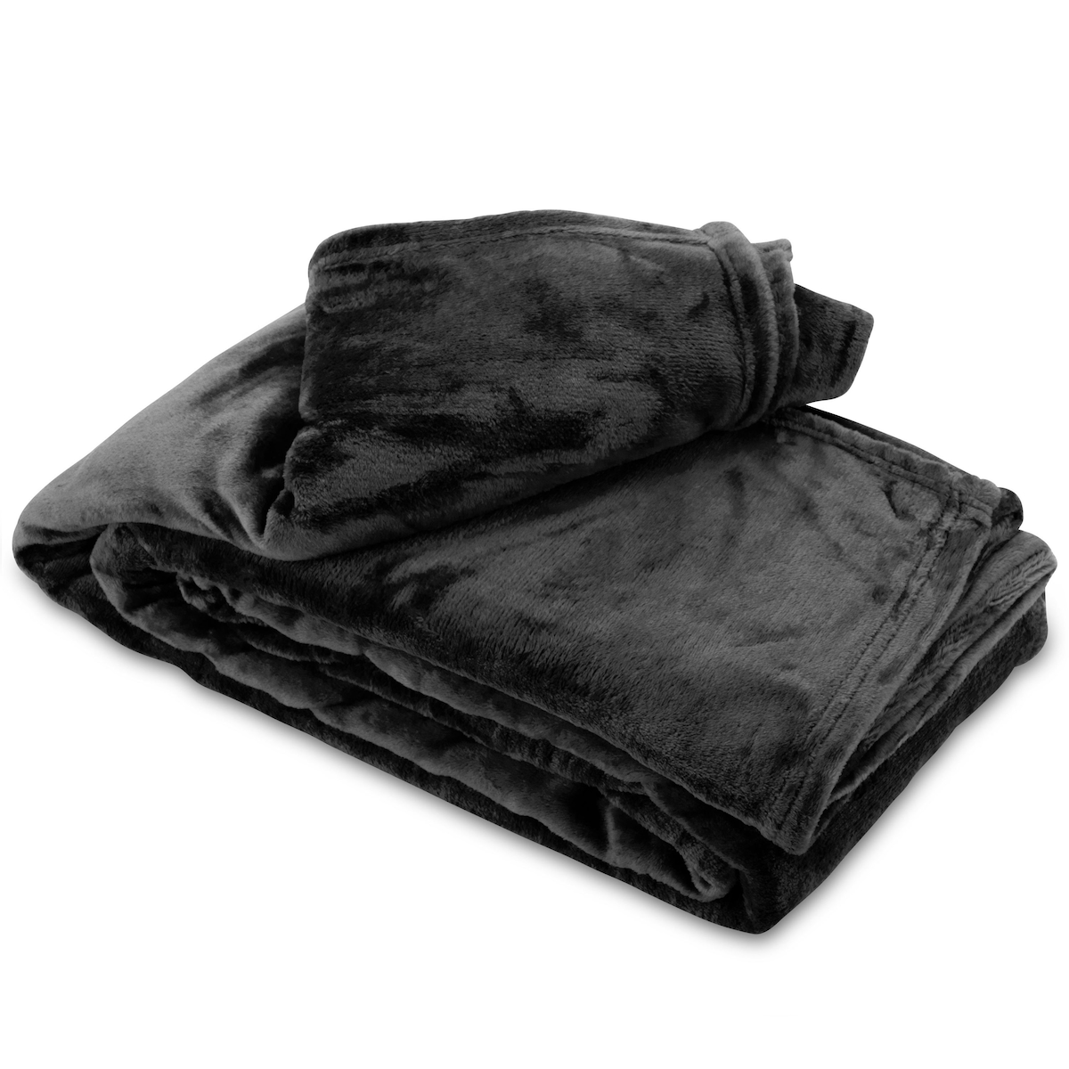 Leonado Vicenti Kuscheldecke Schwarz 220x240 cm Wolldecke Fleece extra weiche Wohndecke Sofa Image