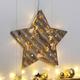 Haushalt International Dekorativer LED Weihnachtsstern Holzoptik Leuchtstern