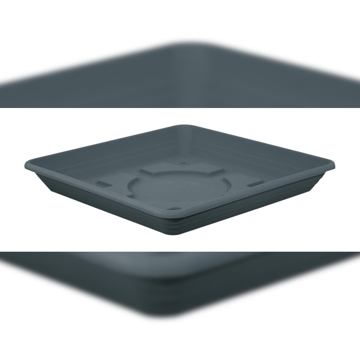 Geli Pflanzen Untersetzer-Blumentopf Kunststoff eckig anthrazit H 4 x B 29 x L 29 cm Image