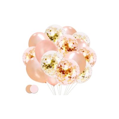 100x Luftballons mit Konfetti Confetti Glitter Rose, Gold Rosegold Ballons