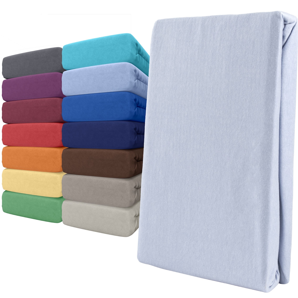 Spannbettlaken Jersey 100% Baumwolle 120-130x200 cm Weiß Image