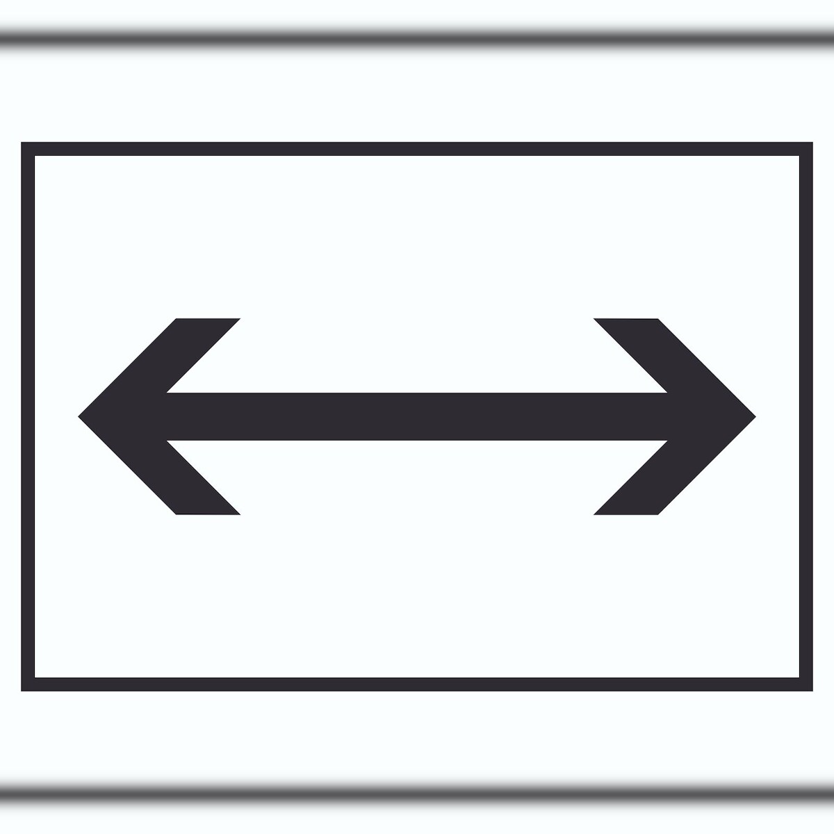 Richtungspfeil rechts links Schild waagerecht schwarz weiss Pfeil A6 Rückseite selbstklebend Image