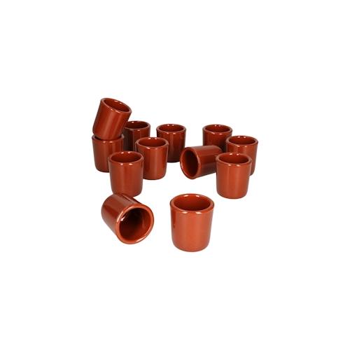 12er Set Schnapsbecher 50ml Tonbecher - 12970