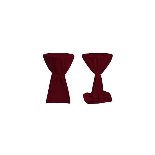 TexDeko Stehtischhussen Premium mit Schleifenband Ø 60cm Bordeaux waschbar bis 40°, pflegeleicht, blickdicht