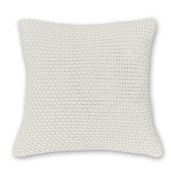 wometo Kissenbezug Strick 45x45 weiß - Reißverschluss OEKO-TEX Dekokissen Sofakissen warme weiche Kissenhülle mit edlem und schlichtem Strickmuster Image