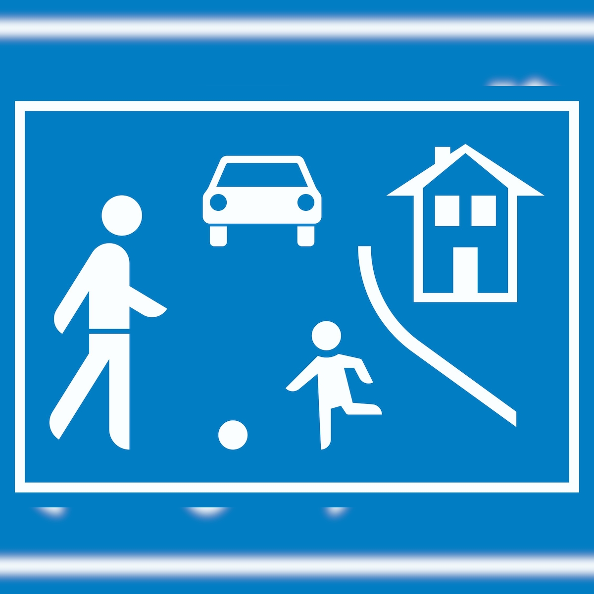 Spielstraße Schild Verkehrsberuhigung A5 Rückseite selbstklebend Image