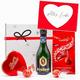 Geschenkbox-24 Geschenkset "von Herzen" | Geschenkkorb gefüllt mit Lindt Pralinen, Schokolade, Sekt & Grußkarte