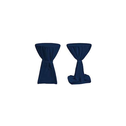TexDeko Stehtischhussen Premium mit Schleifenband Ø 90cm Blau waschbar bis 40°, pflegeleicht, blickdicht