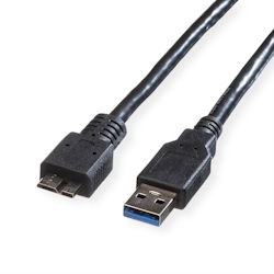 ROLINE USB 3.2 Gen 1 Kabel, A ST - Micro B ST, schwarz, 3 m Image