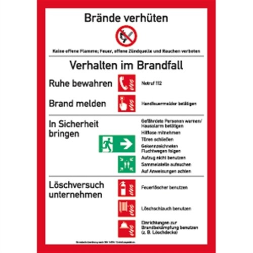 Schild Brandschutzordnung (mit Handfeuermelder), Teil A (2014), Kunststoff, 210x297 mm Image