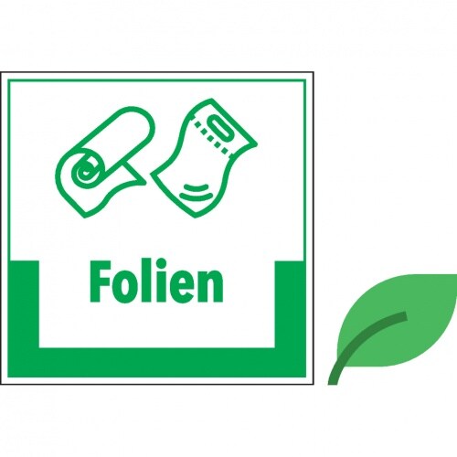 Abfallkennzeichen Folien,mit Symbol und Text,KRO,ökologische Folie,200x200mm Image