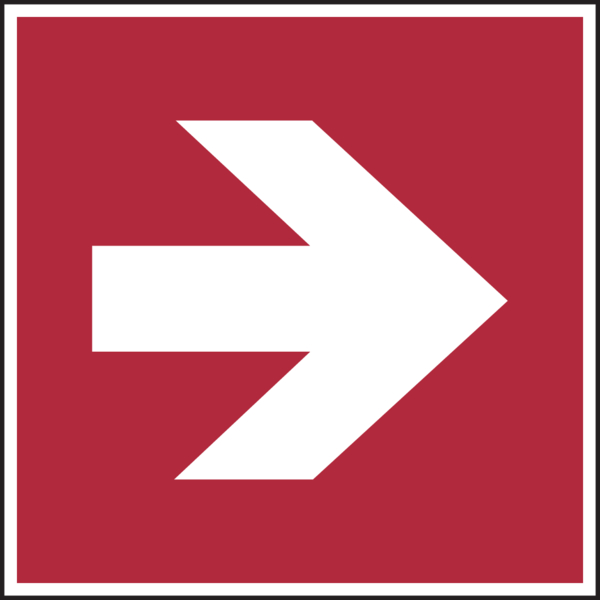 Brandschutzzeichen, Richtungspfeil gerade - ASR A1.3 (DIN EN ISO 7010) - 150x150 mm Folie selbstklebend, nachleuchtend Image