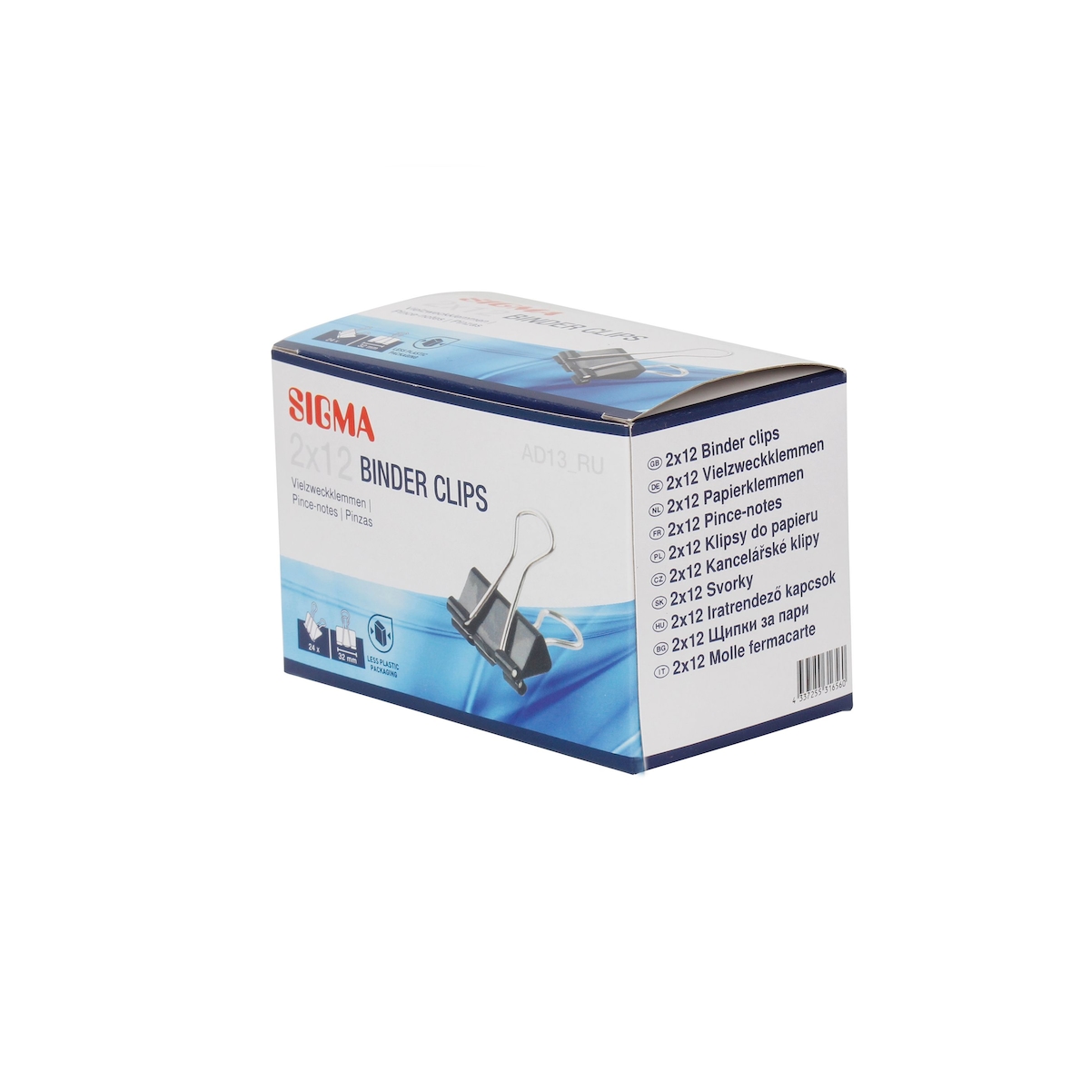 SIGMA Vielzweckklammern, Metall, 32 mm, schwarz, 24 Stück Image