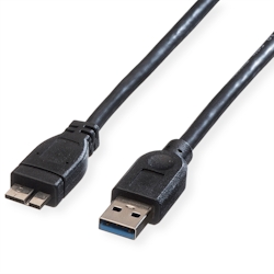 ROLINE USB 3.2 Gen 1 Kabel, A ST - Micro A ST, schwarz, 2 m Image